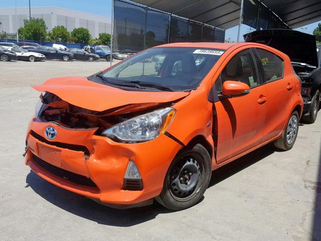 JTDKDTB33D1055600 - 2013 TOYOTA PRIUS C ORANGE photo 2