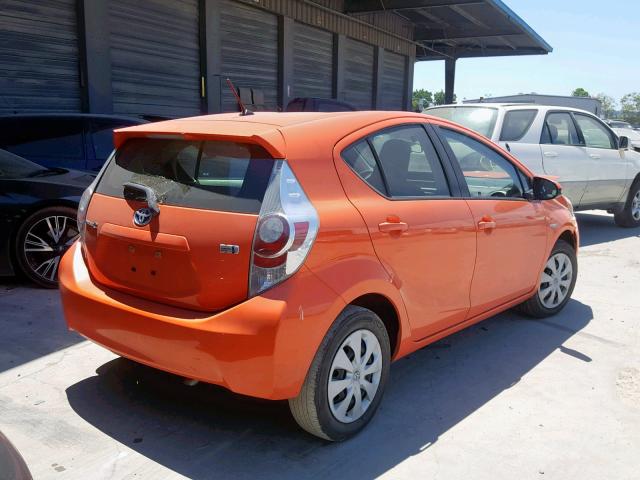 JTDKDTB33D1055600 - 2013 TOYOTA PRIUS C ORANGE photo 4