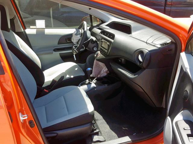 JTDKDTB33D1055600 - 2013 TOYOTA PRIUS C ORANGE photo 5