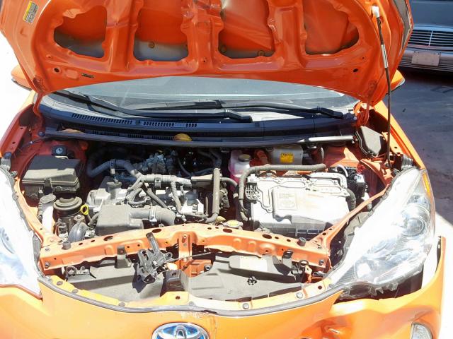 JTDKDTB33D1055600 - 2013 TOYOTA PRIUS C ORANGE photo 7