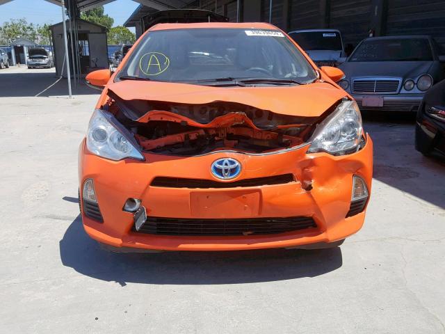 JTDKDTB33D1055600 - 2013 TOYOTA PRIUS C ORANGE photo 9