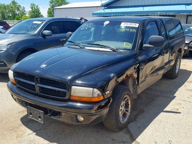 1B7GL22X1XS156722 - 1999 DODGE DAKOTA BLACK photo 2