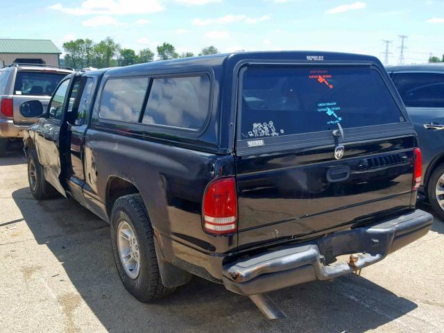 1B7GL22X1XS156722 - 1999 DODGE DAKOTA BLACK photo 3