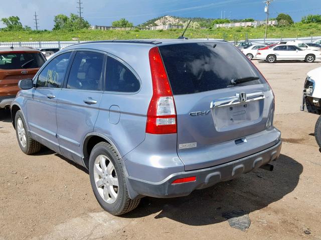 JHLRE487X7C078430 - 2007 HONDA CR-V EXL BLUE photo 3