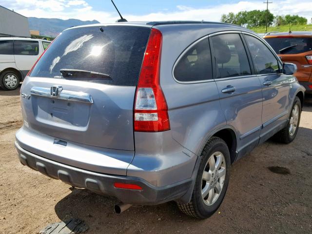 JHLRE487X7C078430 - 2007 HONDA CR-V EXL BLUE photo 4