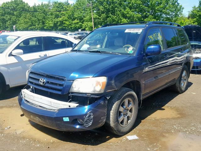 JTEEP21A070189307 - 2007 TOYOTA HIGHLANDER BLUE photo 2