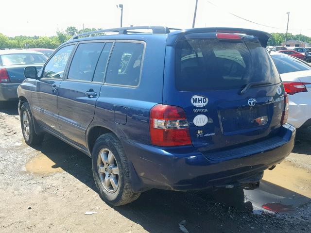 JTEEP21A070189307 - 2007 TOYOTA HIGHLANDER BLUE photo 3