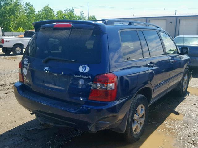 JTEEP21A070189307 - 2007 TOYOTA HIGHLANDER BLUE photo 4