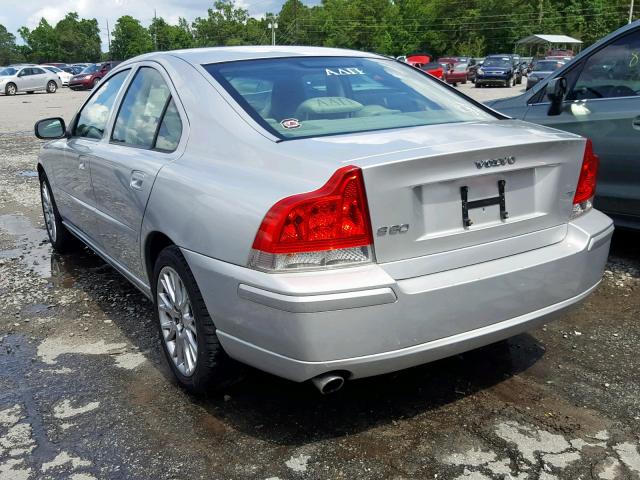 YV1RS547X72639484 - 2007 VOLVO S60 T5 SILVER photo 3