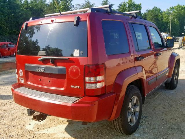 1J8GN28KX8W109052 - 2008 JEEP LIBERTY SP RED photo 4