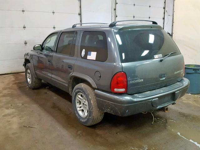 1D4HS48N13F542653 - 2003 DODGE DURANGO SL GRAY photo 3