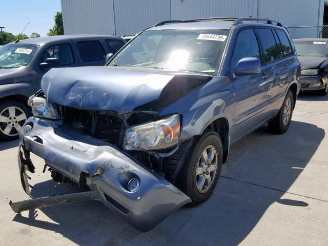 JTEDP21A450048300 - 2005 TOYOTA HIGHLANDER BLUE photo 2