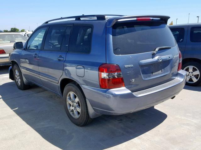 JTEDP21A450048300 - 2005 TOYOTA HIGHLANDER BLUE photo 3