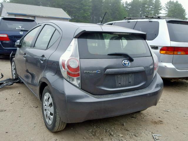 JTDKDTB37C1517199 - 2012 TOYOTA PRIUS C CHARCOAL photo 3