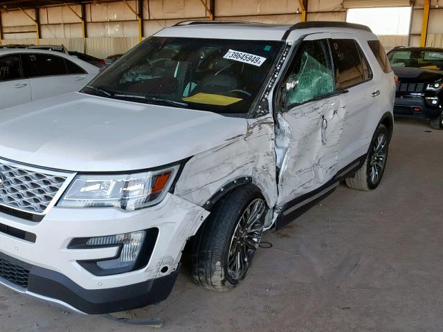 1FM5K8HT0HGA43443 - 2017 FORD EXPLORER P WHITE photo 9