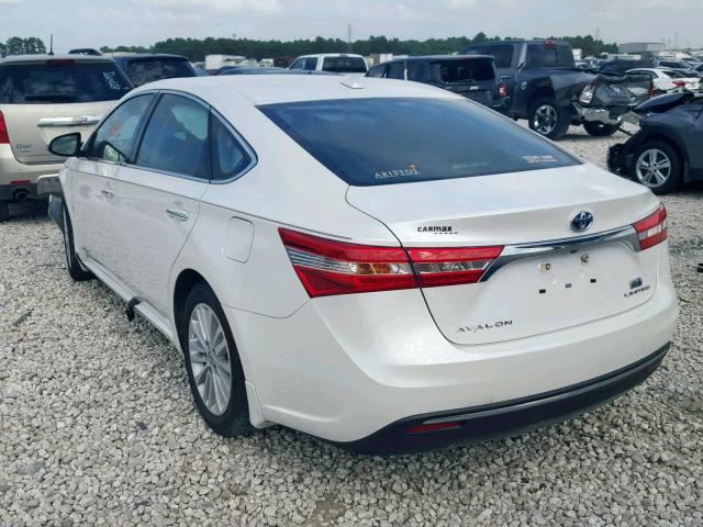 4T1BD1EB3EU034992 - 2014 TOYOTA AVALON HYB WHITE photo 3