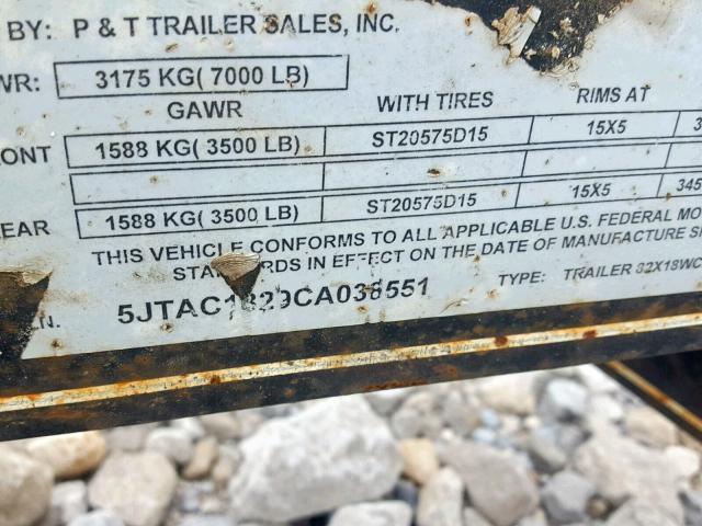 5JTAC1829CA038551 - 2012 UTILITY TRAILER 黑色 照片 10