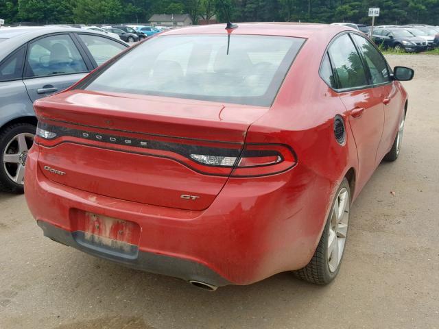 1C3CDFCB0DD326224 - 2013 DODGE DART LIMIT RED photo 4