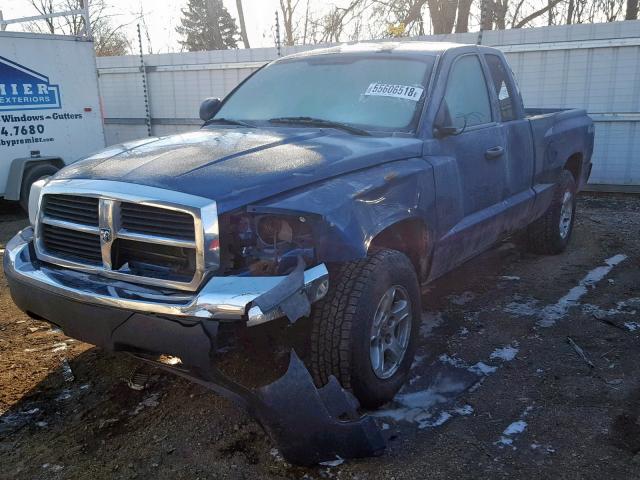 1D7HW42N95S150174 - 2005 DODGE DAKOTA SLT BLUE photo 2