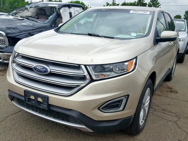 2FMPK4J96HBB46518 - 2017 FORD EDGE SEL GOLD photo 2