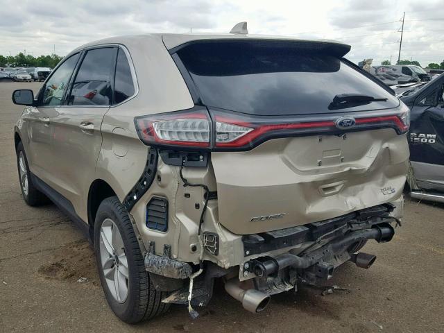 2FMPK4J96HBB46518 - 2017 FORD EDGE SEL GOLD photo 3