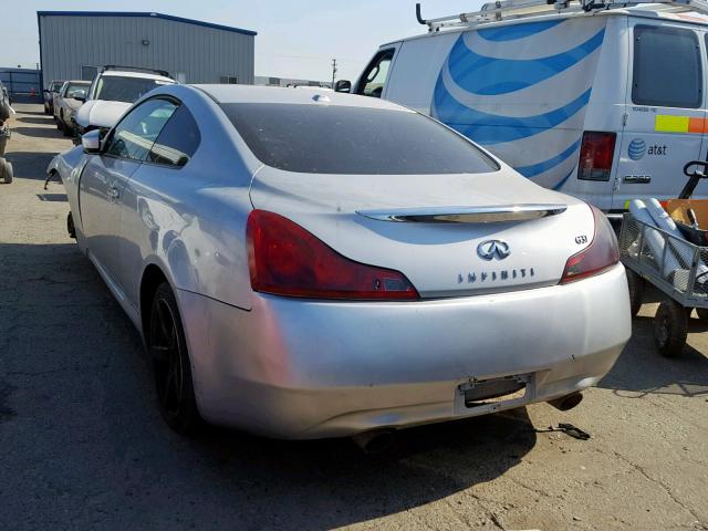 JNKCV64E18M129729 - 2008 INFINITI G37 BASE SILVER photo 3