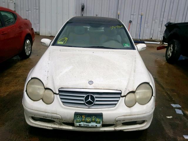 WDBRN47JX2A238559 - 2002 MERCEDES-BENZ C 230K SPO WHITE photo 9