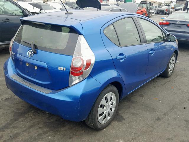 JTDKDTB36C1525469 - 2012 TOYOTA PRIUS C BLUE photo 4