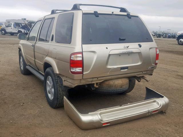 JN8DR09Y41W604508 - 2001 NISSAN PATHFINDER GOLD photo 3