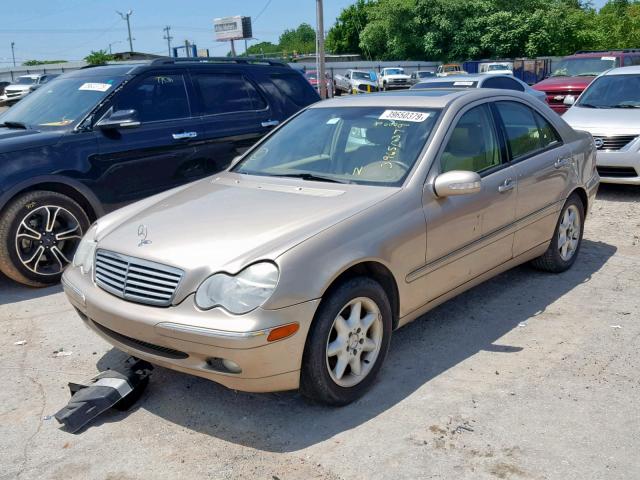 WDBRF61J22F163845 - 2002 MERCEDES-BENZ C 240 BEIGE photo 2