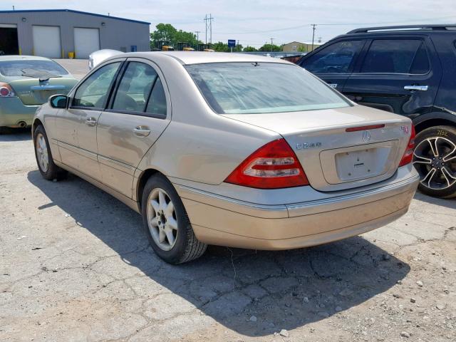 WDBRF61J22F163845 - 2002 MERCEDES-BENZ C 240 BEIGE photo 3