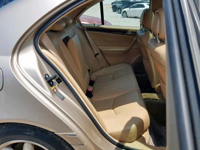 WDBRF61J22F163845 - 2002 MERCEDES-BENZ C 240 BEIGE photo 6