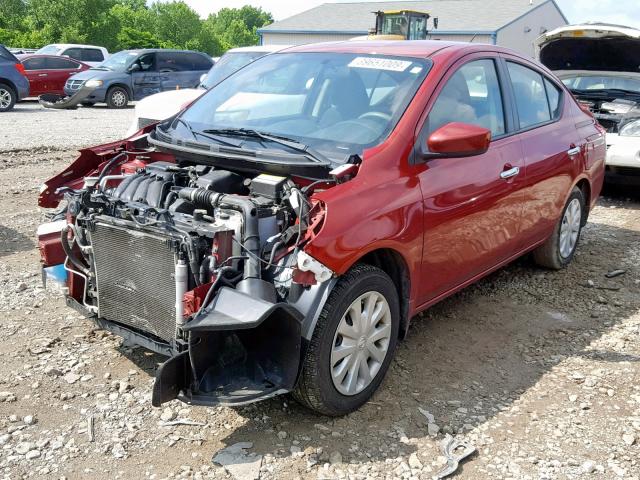 3N1CN7AP1FL876206 - 2015 NISSAN VERSA S RED photo 2