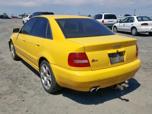 WAURD68D71A141825 - 2001 AUDI S4 2.7 QUA YELLOW photo 3