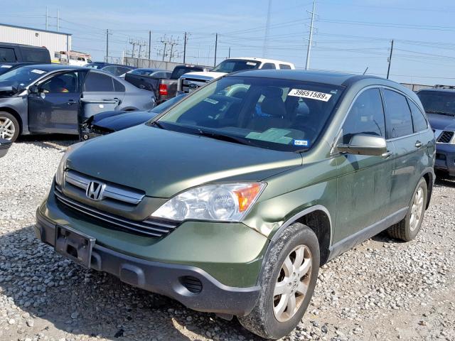 JHLRE48737C020465 - 2007 HONDA CR-V EXL GREEN photo 2