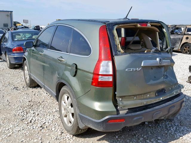 JHLRE48737C020465 - 2007 HONDA CR-V EXL GREEN photo 3