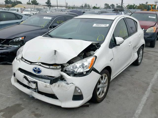 JTDKDTB39C1510691 - 2012 TOYOTA PRIUS C WHITE photo 2