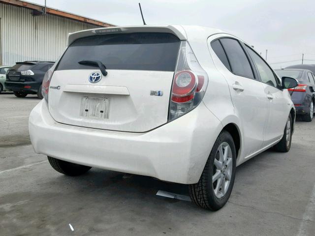 JTDKDTB39C1510691 - 2012 TOYOTA PRIUS C WHITE photo 4