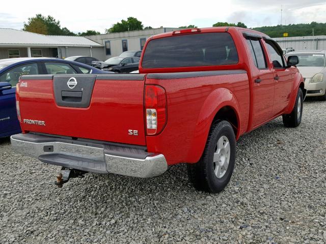 1N6AD09U57C453048 - 2007 NISSAN FRONTIER C RED photo 4