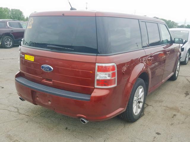 2FMGK5B81EBD31793 - 2014 FORD FLEX SE RED photo 4