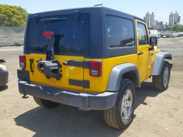 1C4GJWAG6FL595096 - 2015 JEEP WRANGLER S YELLOW photo 4