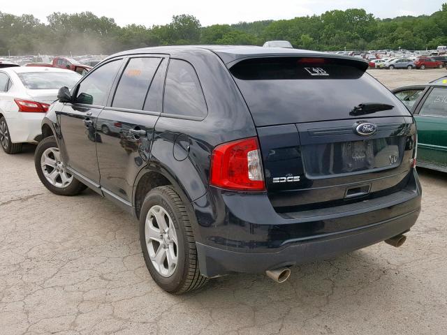 2FMDK3JC2DBC89596 - 2013 FORD EDGE SEL BLACK photo 3