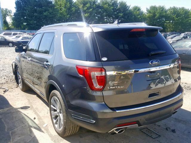 1FM5K7F87JGA89575 - 2018 FORD EXPLORER L GRAY photo 3