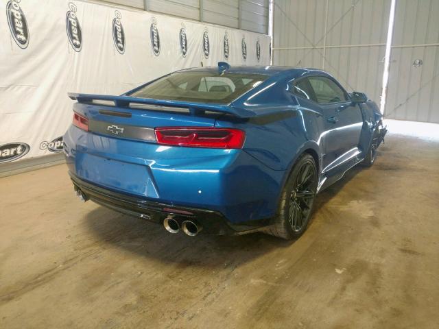 1G1FK1R69H0207265 - 2017 CHEVROLET CAMARO ZL1 BLUE photo 4