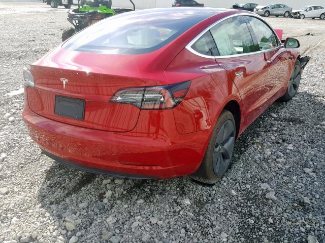 5YJ3E1EAXKF332392 - 2019 TESLA MODEL 3 RED photo 4