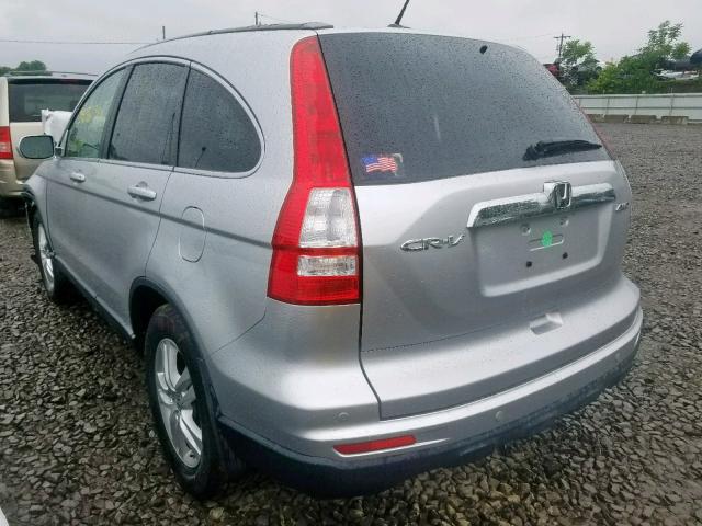 JHLRE4H7XAC010295 - 2010 HONDA CR-V EXL SILVER photo 3