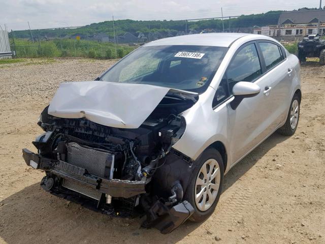 KNADN4A39D6197544 - 2013 KIA RIO EX SILVER photo 2