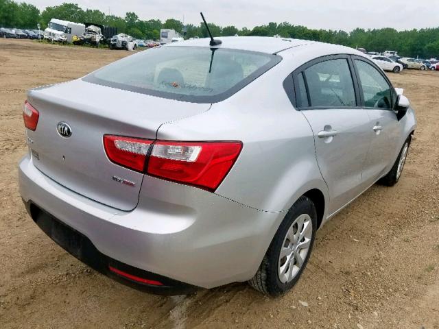 KNADN4A39D6197544 - 2013 KIA RIO EX SILVER photo 4