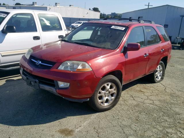 2HNYD18832H544640 - 2002 ACURA MDX TOURIN BURGUNDY photo 2