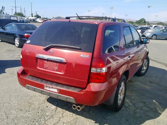 2HNYD18832H544640 - 2002 ACURA MDX TOURIN BURGUNDY photo 4